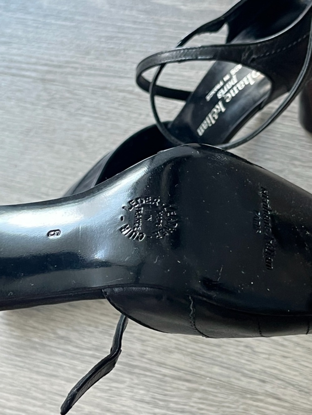 Stephane Kelian Black Leather Ankle-Strap Pumps with Pointed Square Toe - Picture 3 of 6